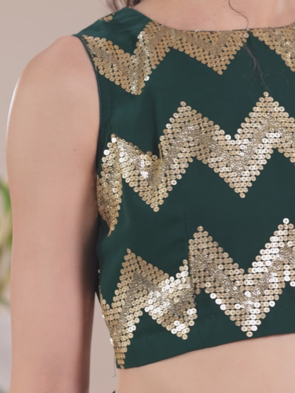 Green Embellished Georgette Saree