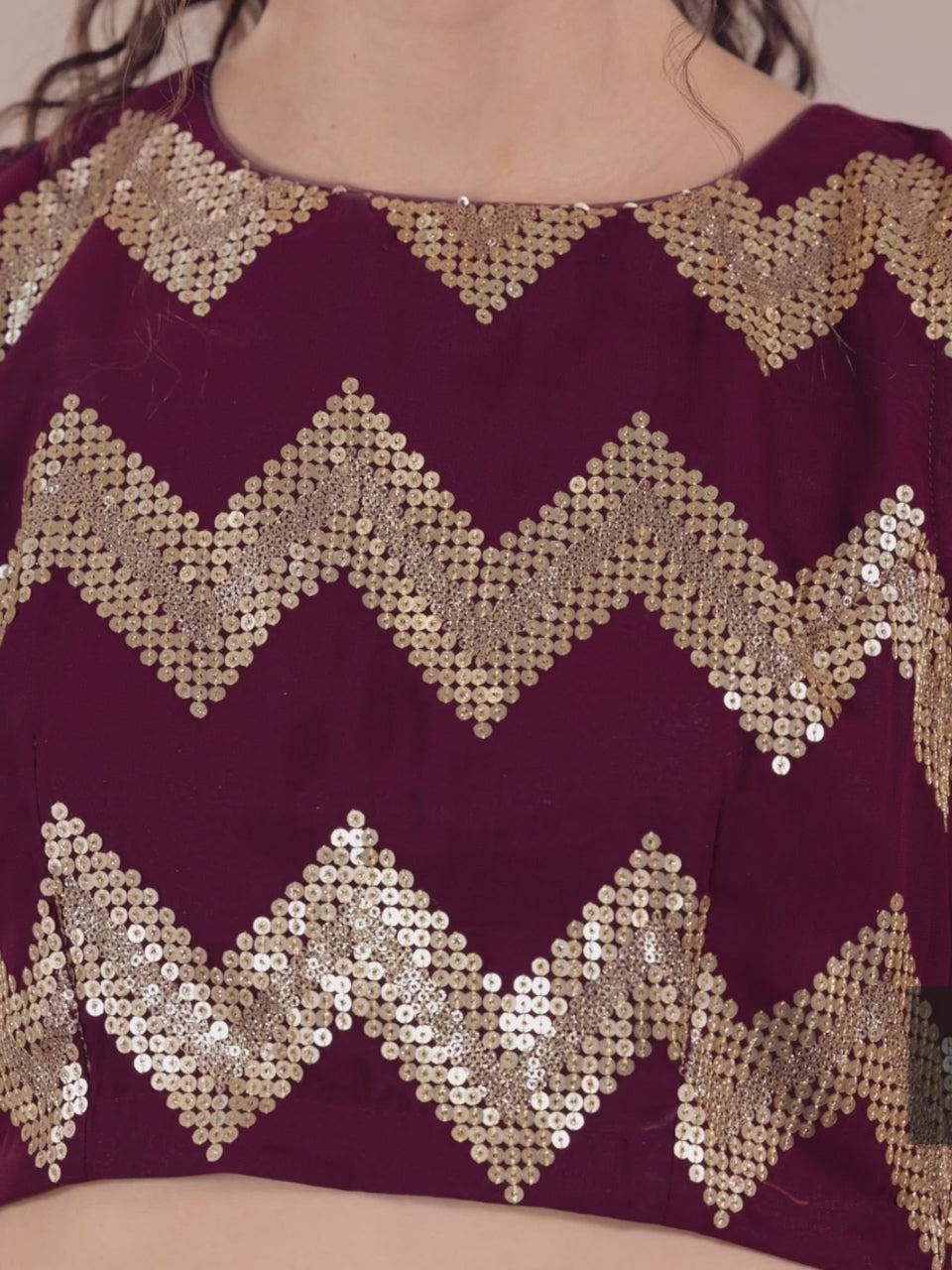 Purple Embellished Georgette Saree