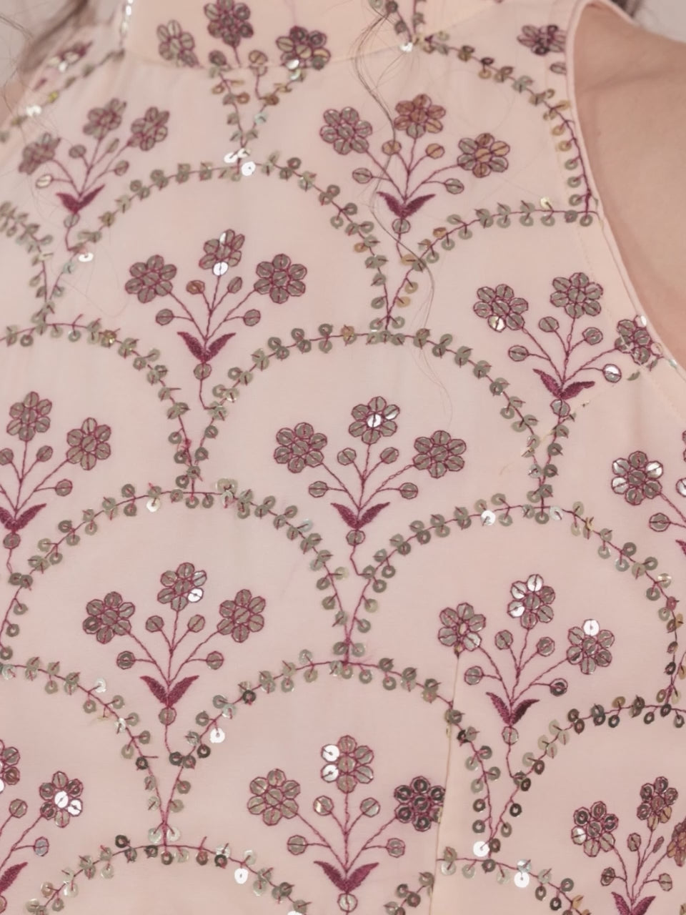 Peach Embellished Georgette Saree