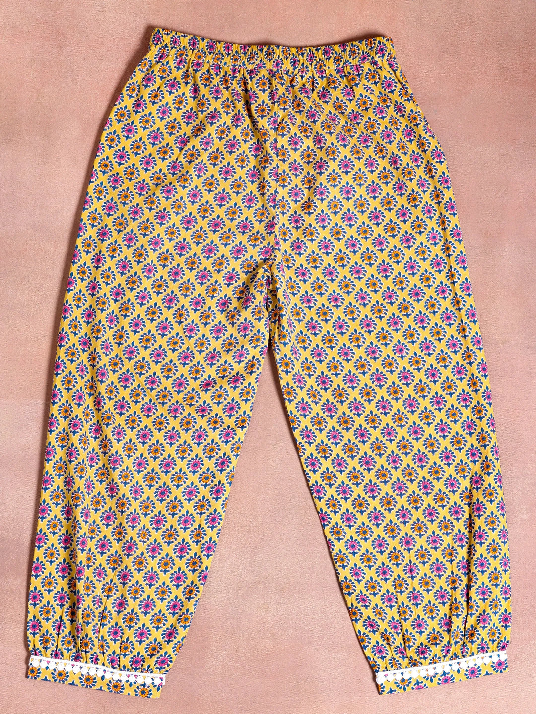  Kids Yellow Printed Cotton Co-Ords 