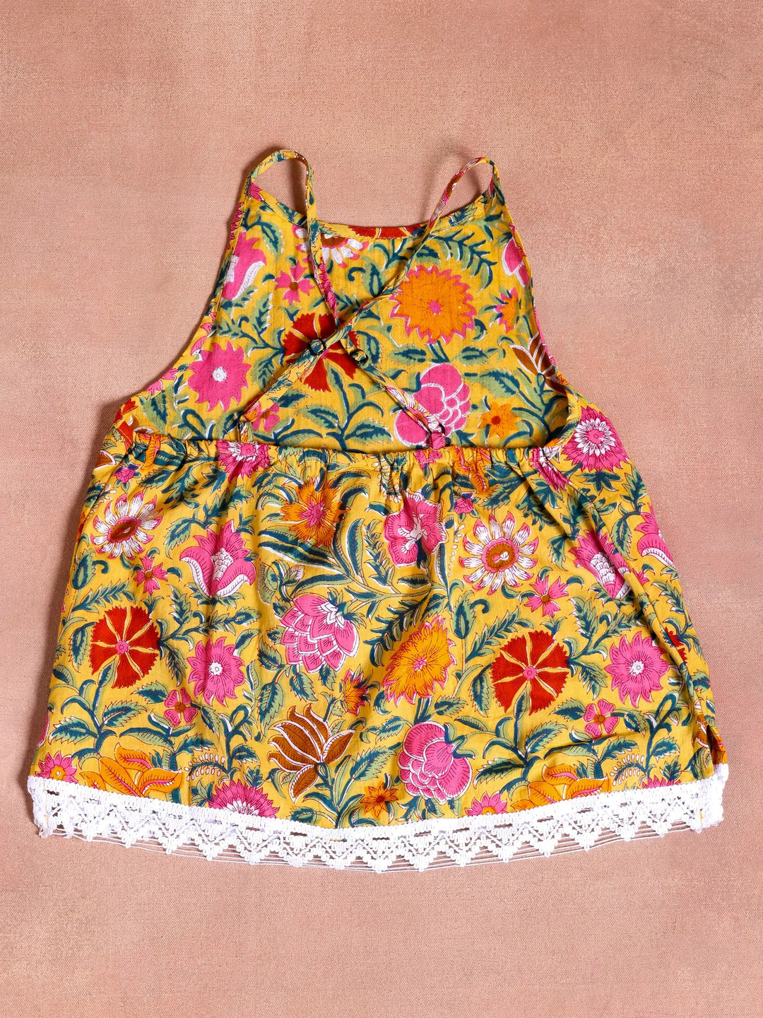  Kids Yellow Printed Cotton Co-Ords 