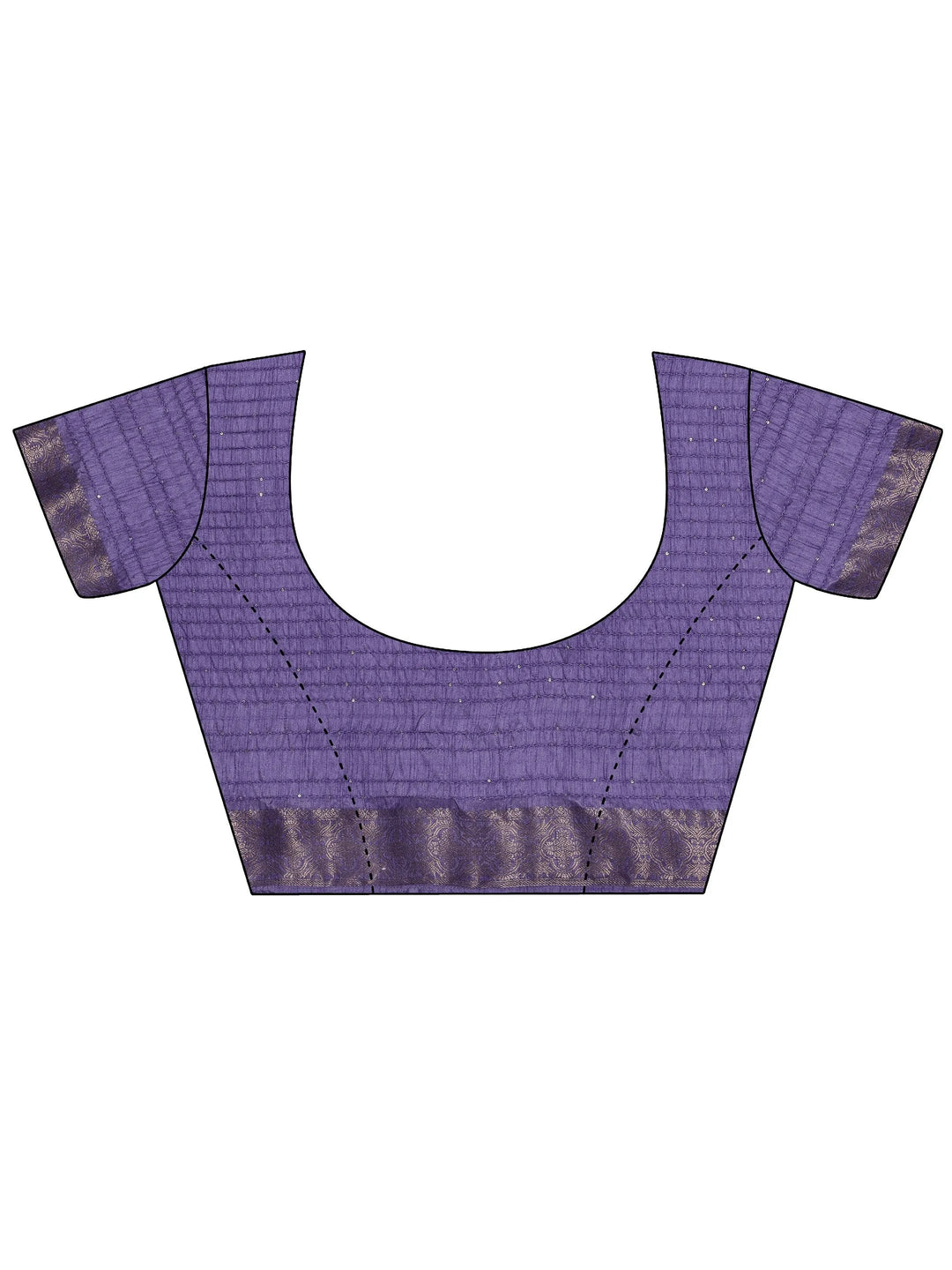 Lavender Printed Silk Blend Saree With Unstitched Blouse Piece - Libas 