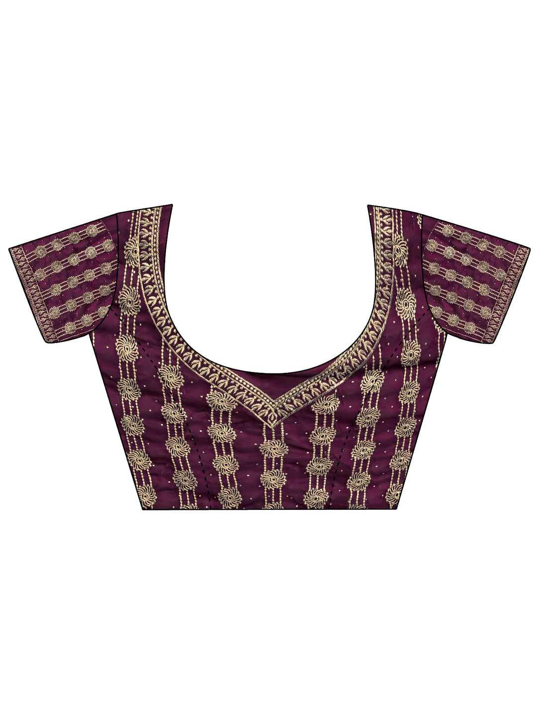  Burgundy Solid Tissue Saree 