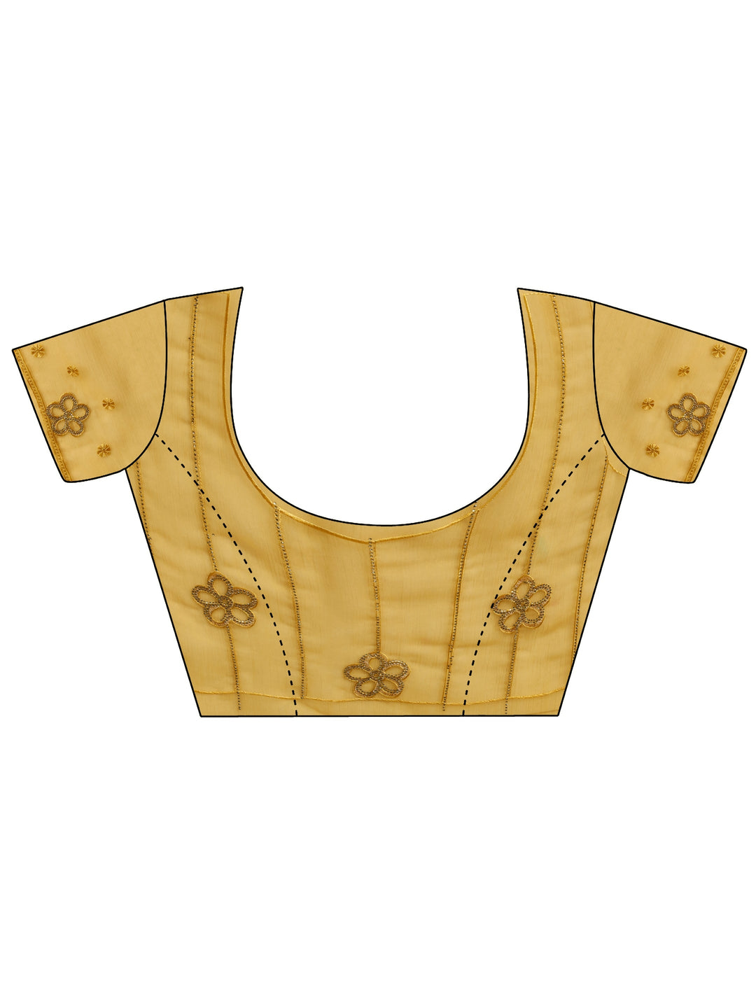  Yellow Embroidered Organza Saree 