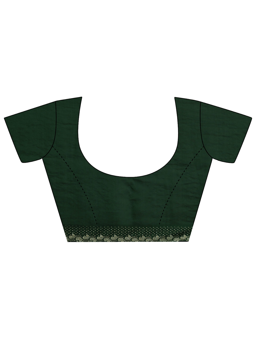  Forest Green Embellished Border Tissue Saree 