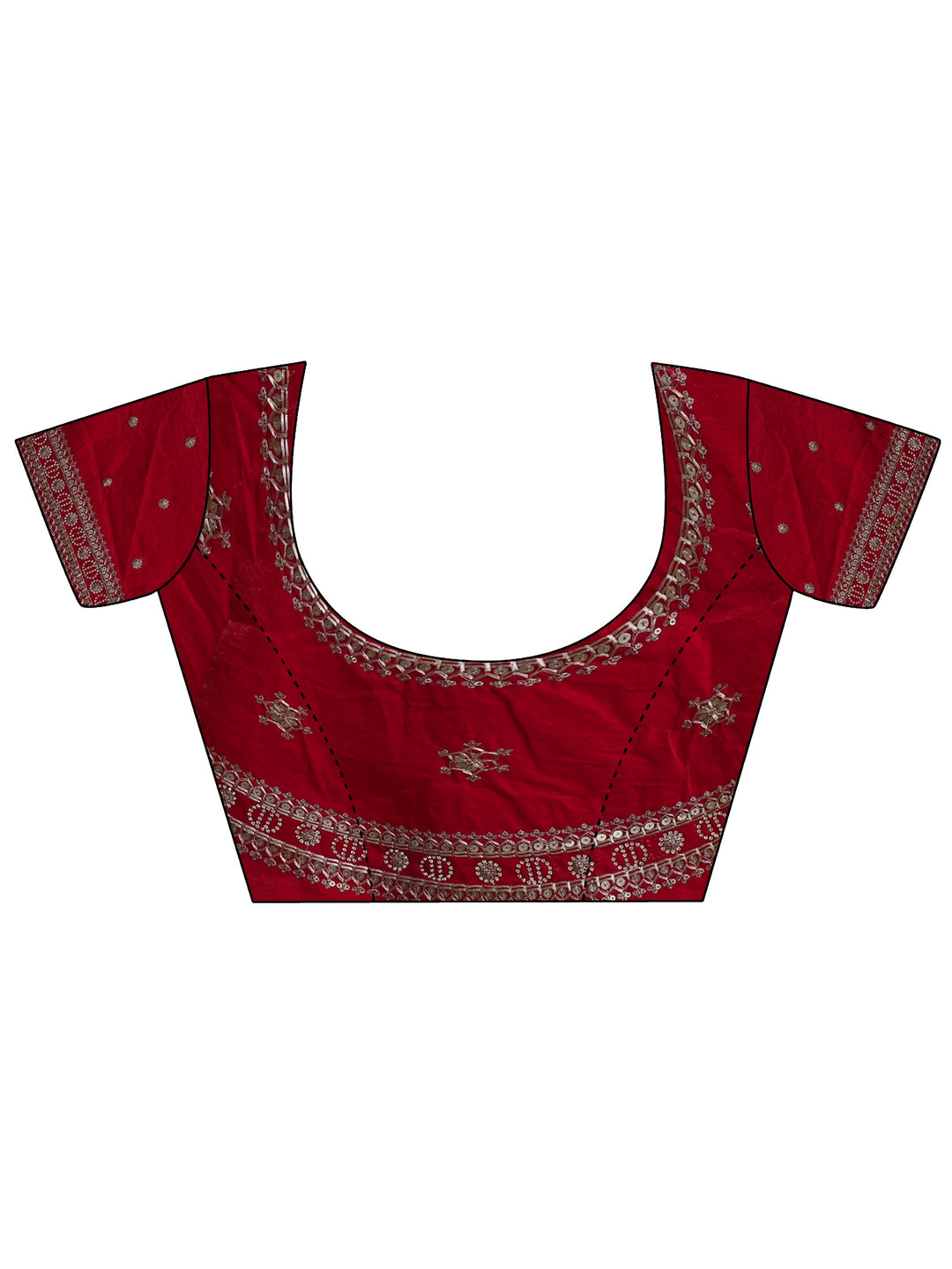  Magenta Pink Embellished Border Tissue Saree 