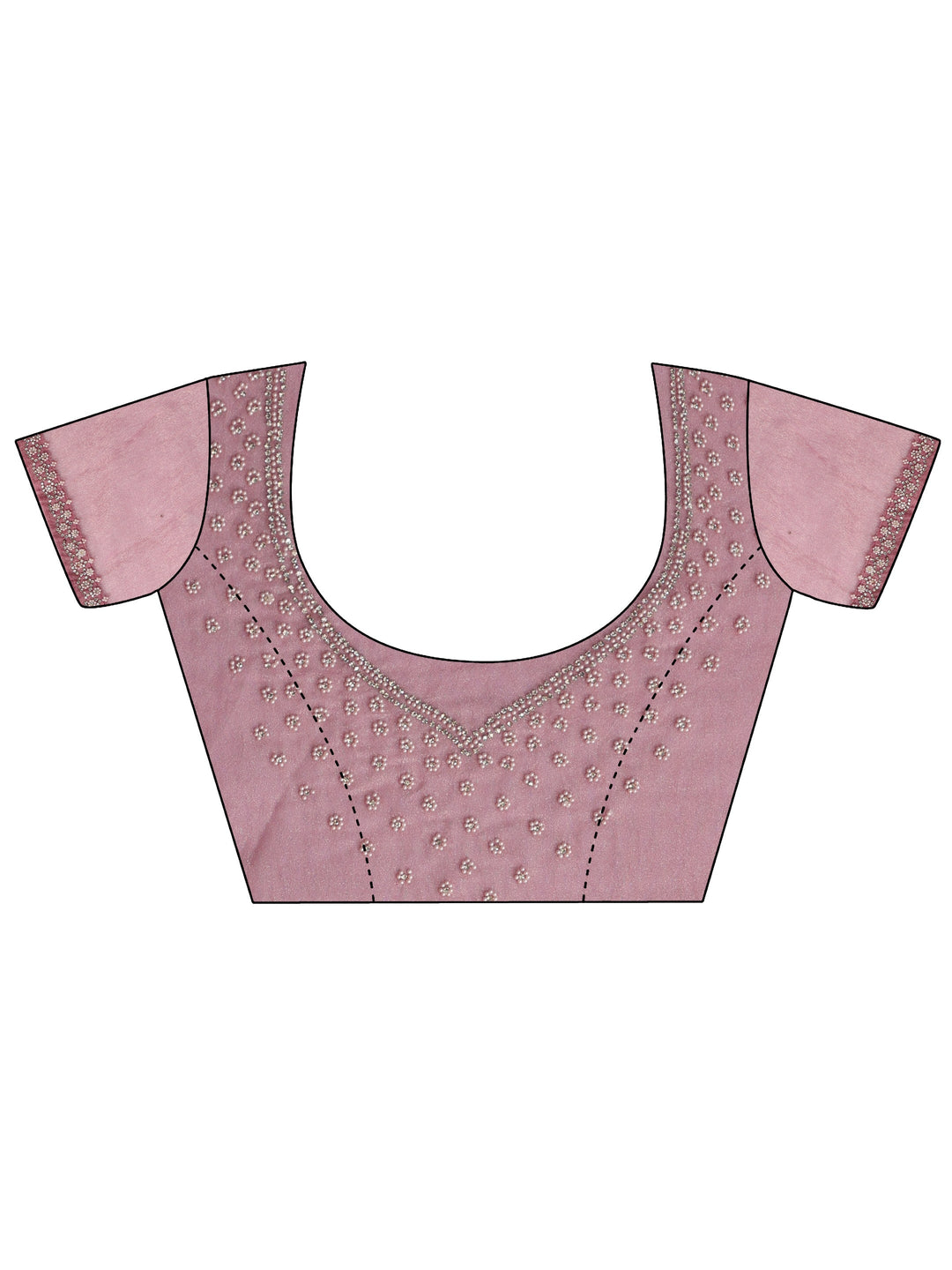  Dusty Pink Embellished Tissue Saree 