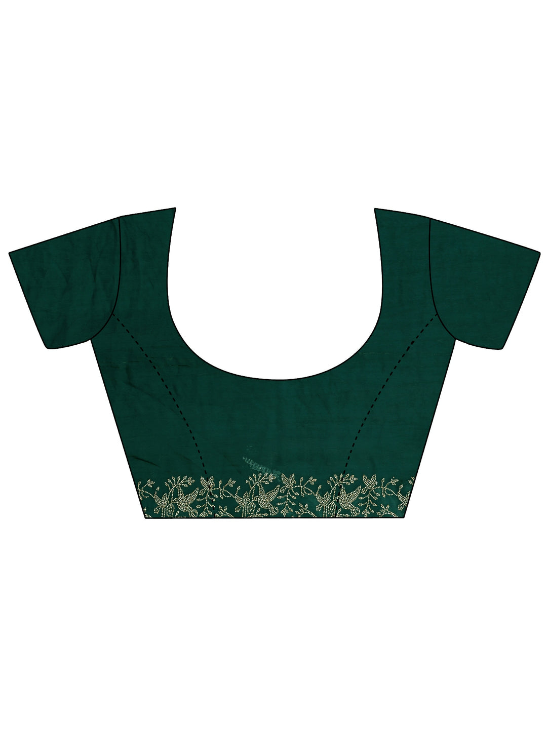  Green Tissue Saree With Embroidered Border 