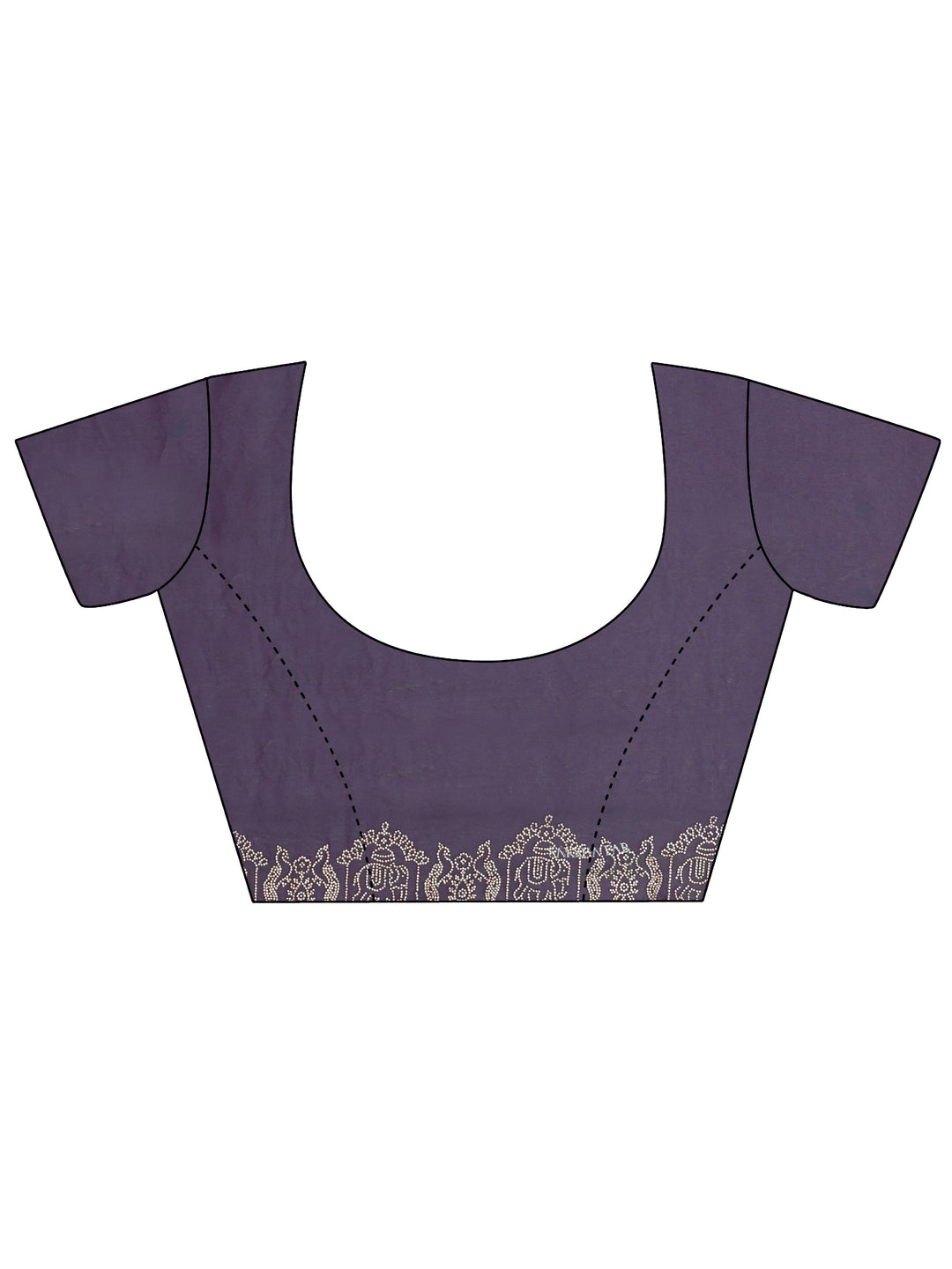  Royal Purple Tissue Saree With Embroidered Border 