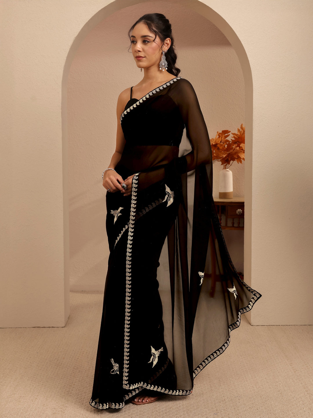  Black Georgette Saree 