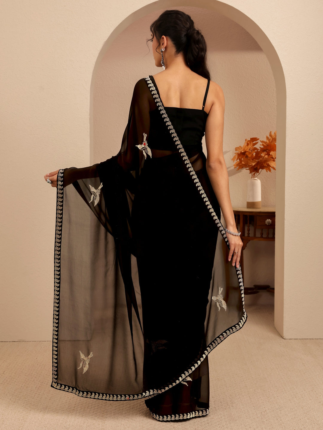  Black Georgette Saree 