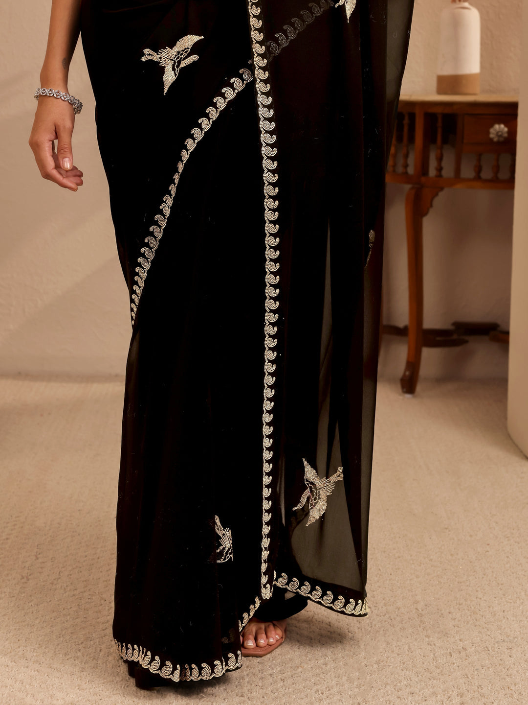  Black Georgette Saree 