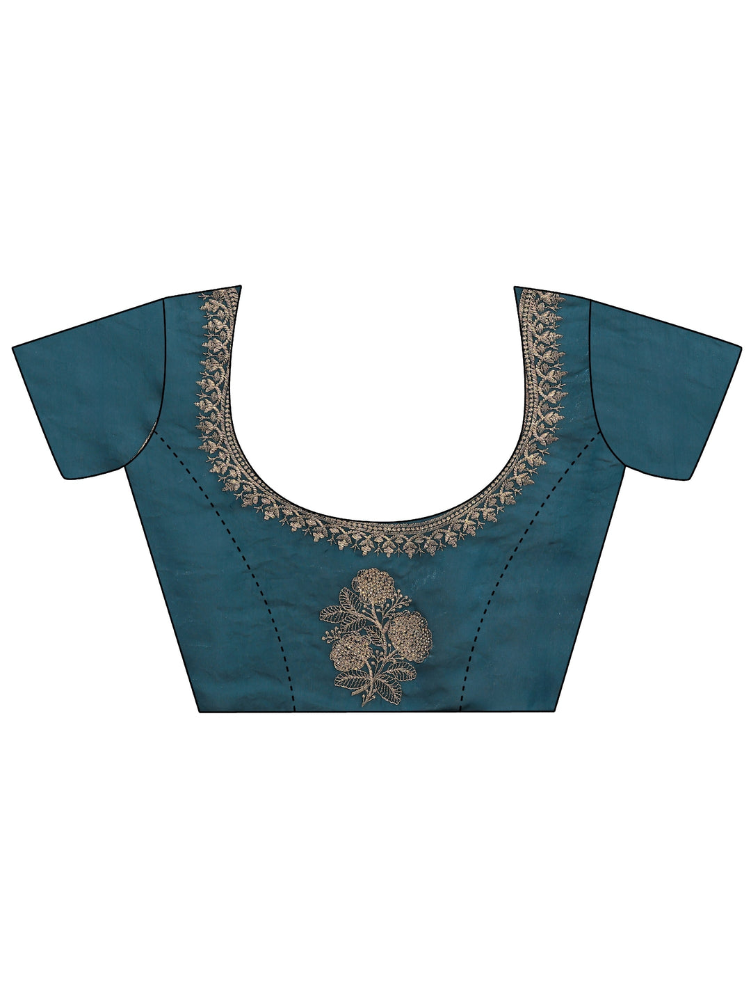  Peacock Blue Tissue Saree 