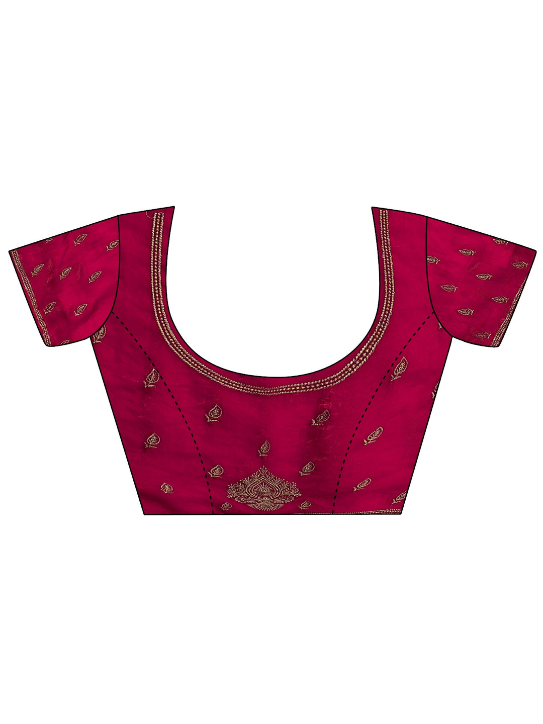  Rani Pink Ethnic Embellished Tissue Saree 