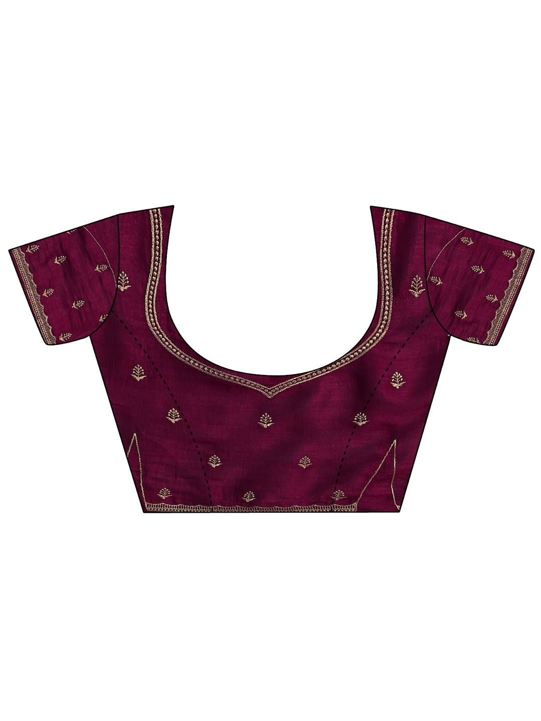  Maroon Embellished Silk Blend Saree 