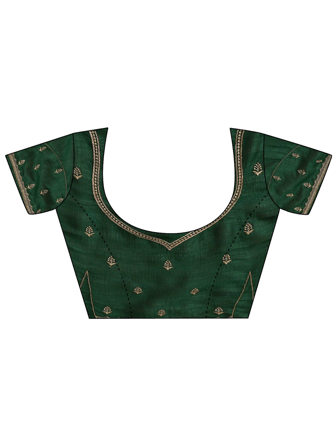  Bottle Green Embellished Silk Blend Saree 