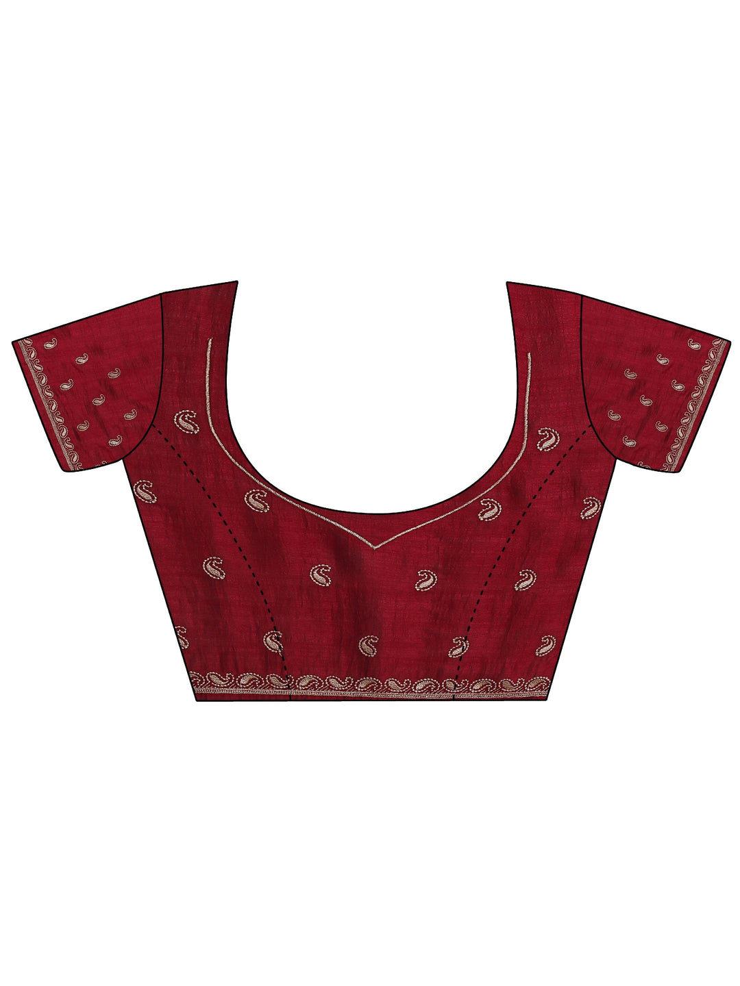  Maroon Embellished Silk Blend Saree 