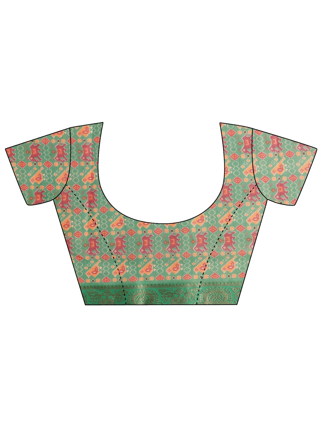  Pink Patola Border Silk Blend Saree 