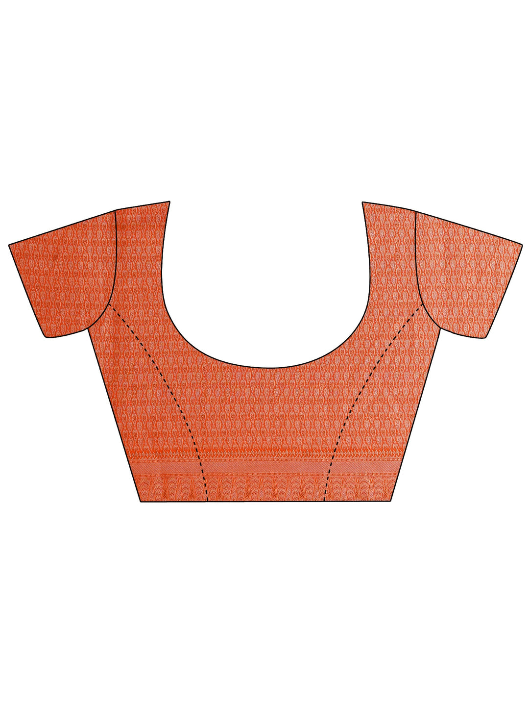  Orange Woven Design Chiffon Saree 