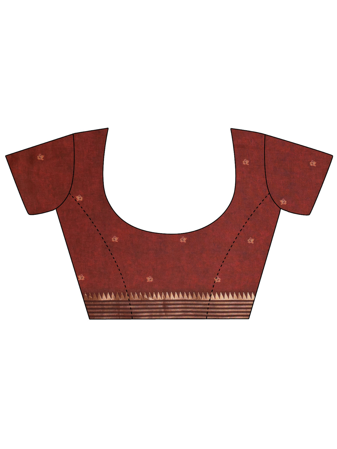  Burgundy Floral Printed Silk Blend Saree 