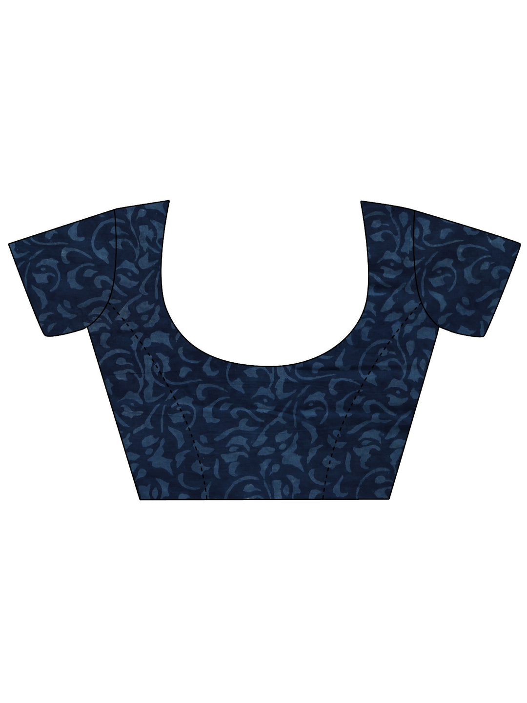  Indigo Batik Print Cotton Saree 