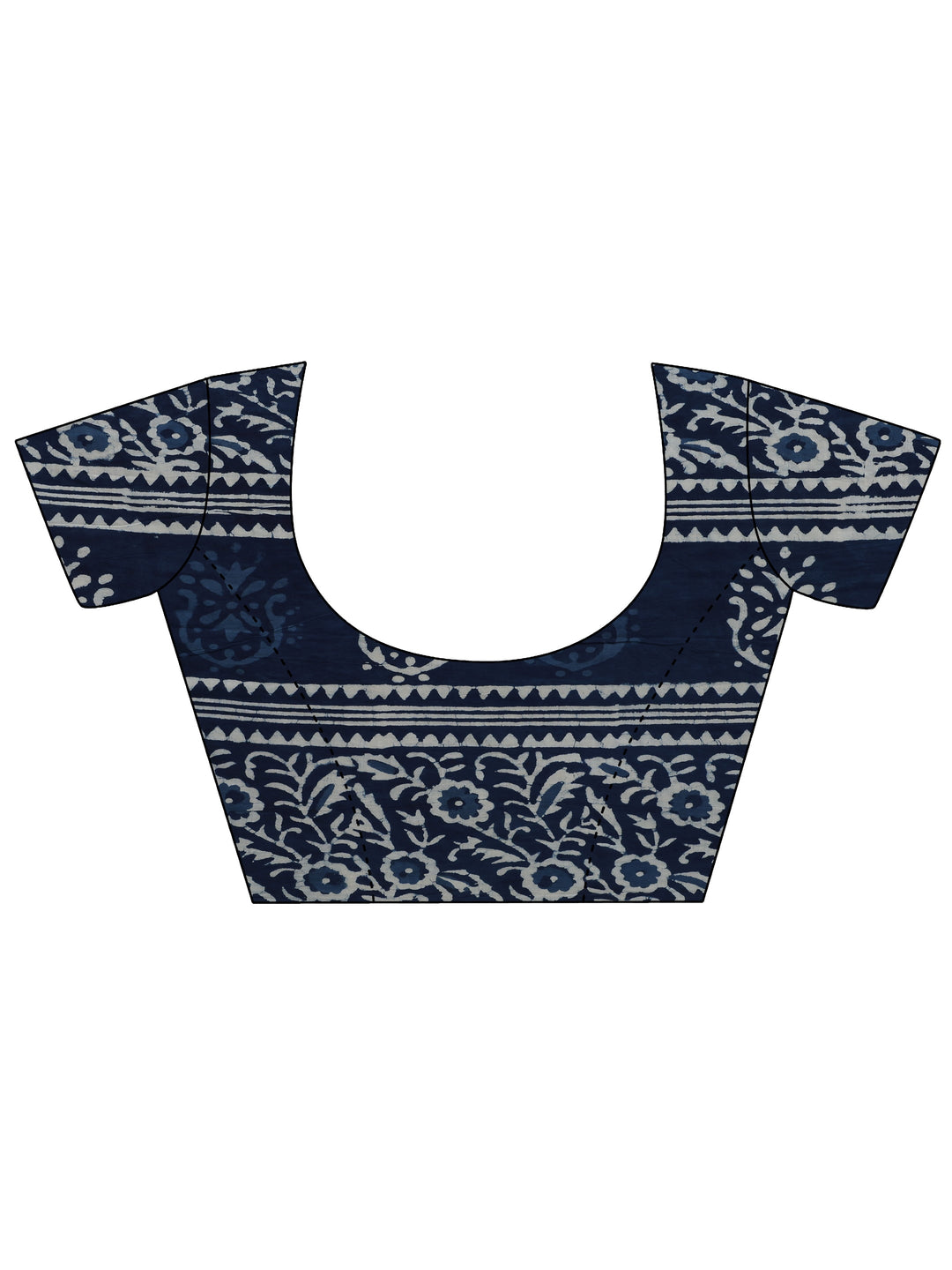  Indigo Dabu Print Cotton Saree 