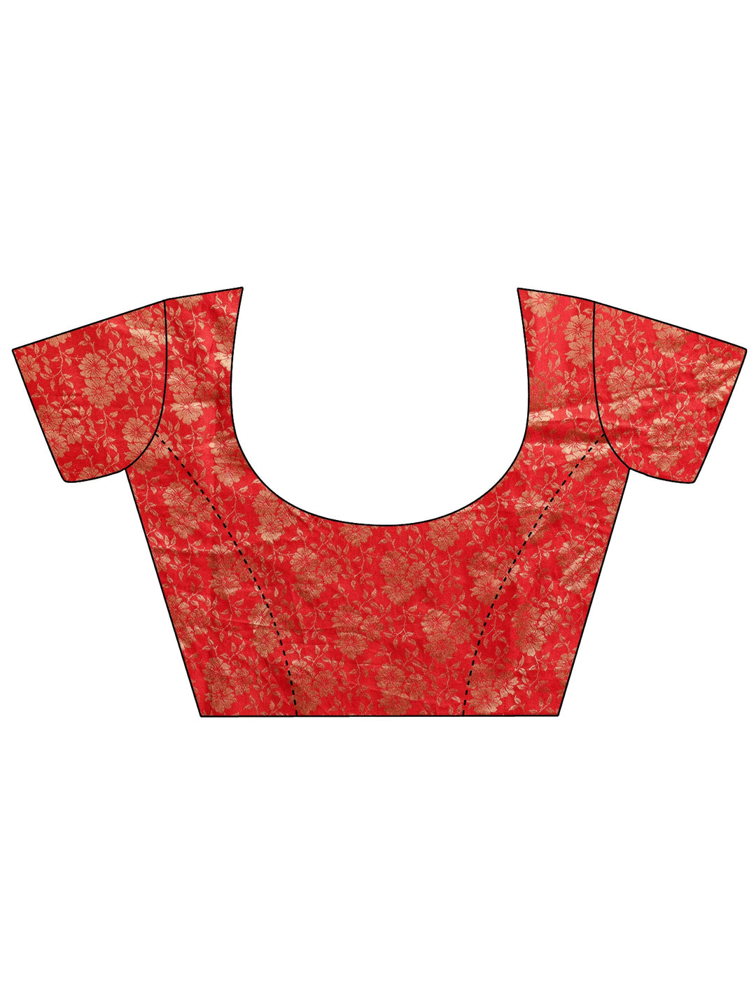  Vermillion Red Floral Printed Georgette Pre Draped Saree 