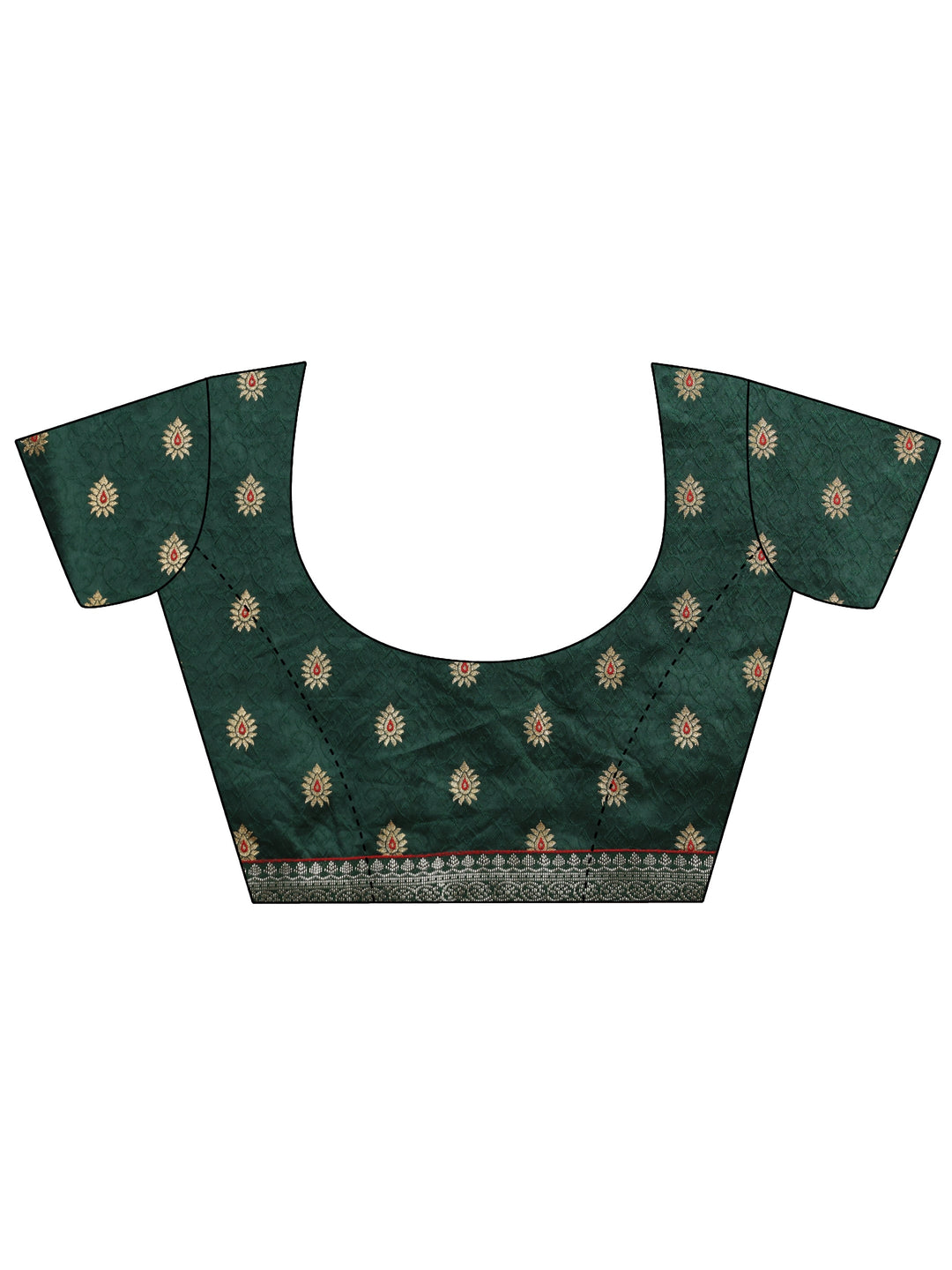  Bottle Green Chiffon Pre Draped Saree 