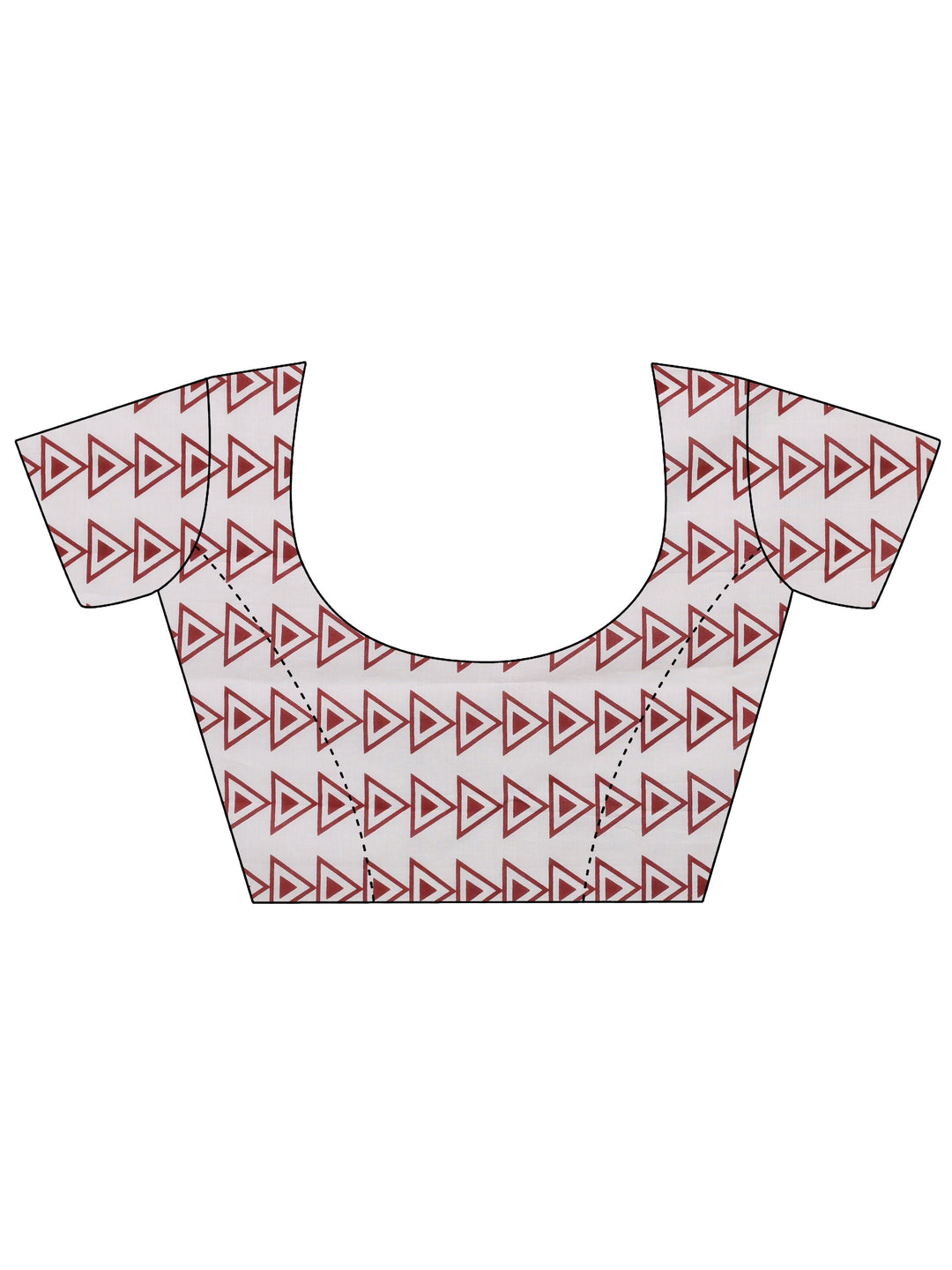  Maroon Chevron Print Cotton Saree 