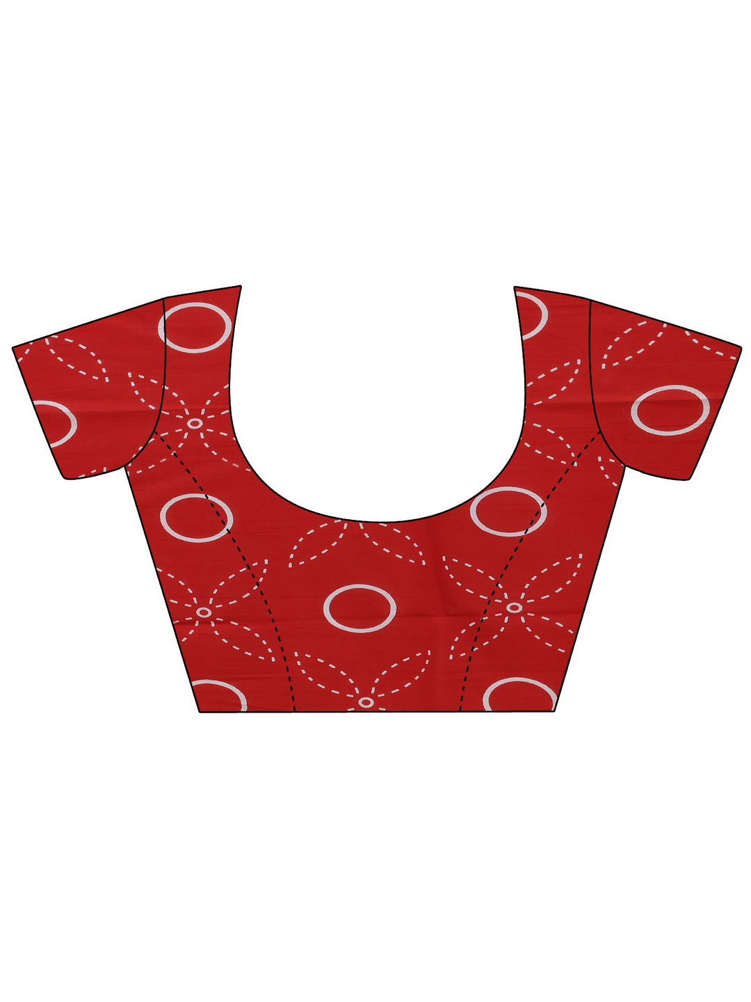  Red Shibori Print Cotton Saree 