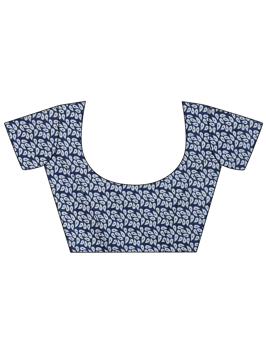  Indigo Peacock Print Cotton Saree 