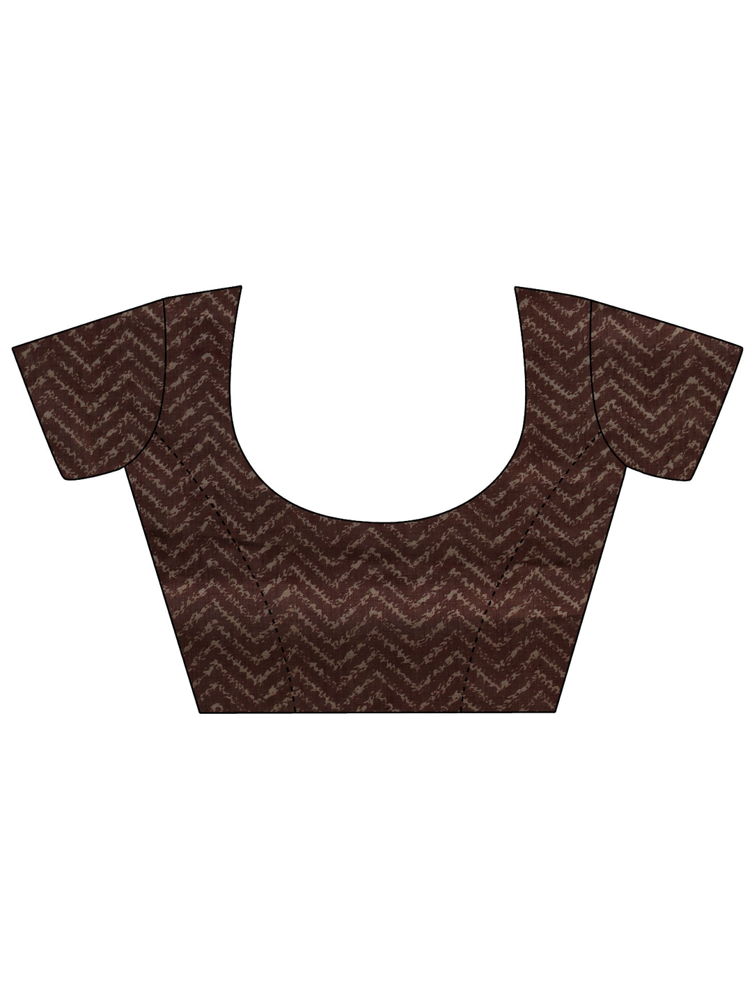  Brown Chevron Printed Cotton Blend Saree 