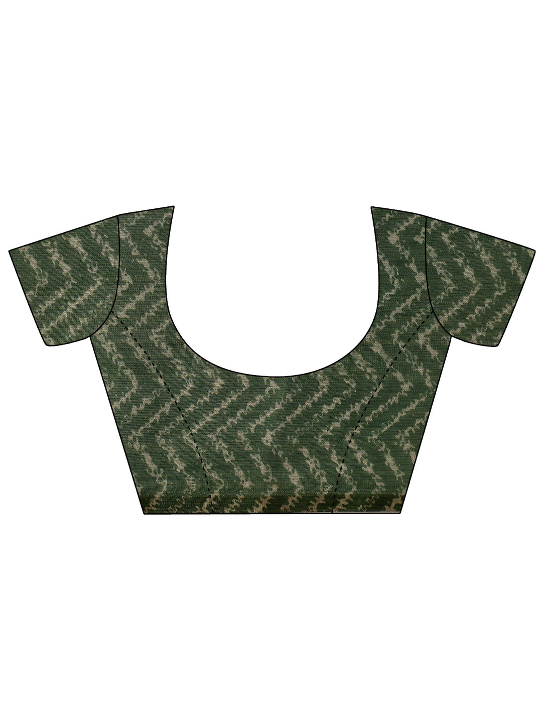  Olive Green Chevron Printed Cotton Blend Saree 