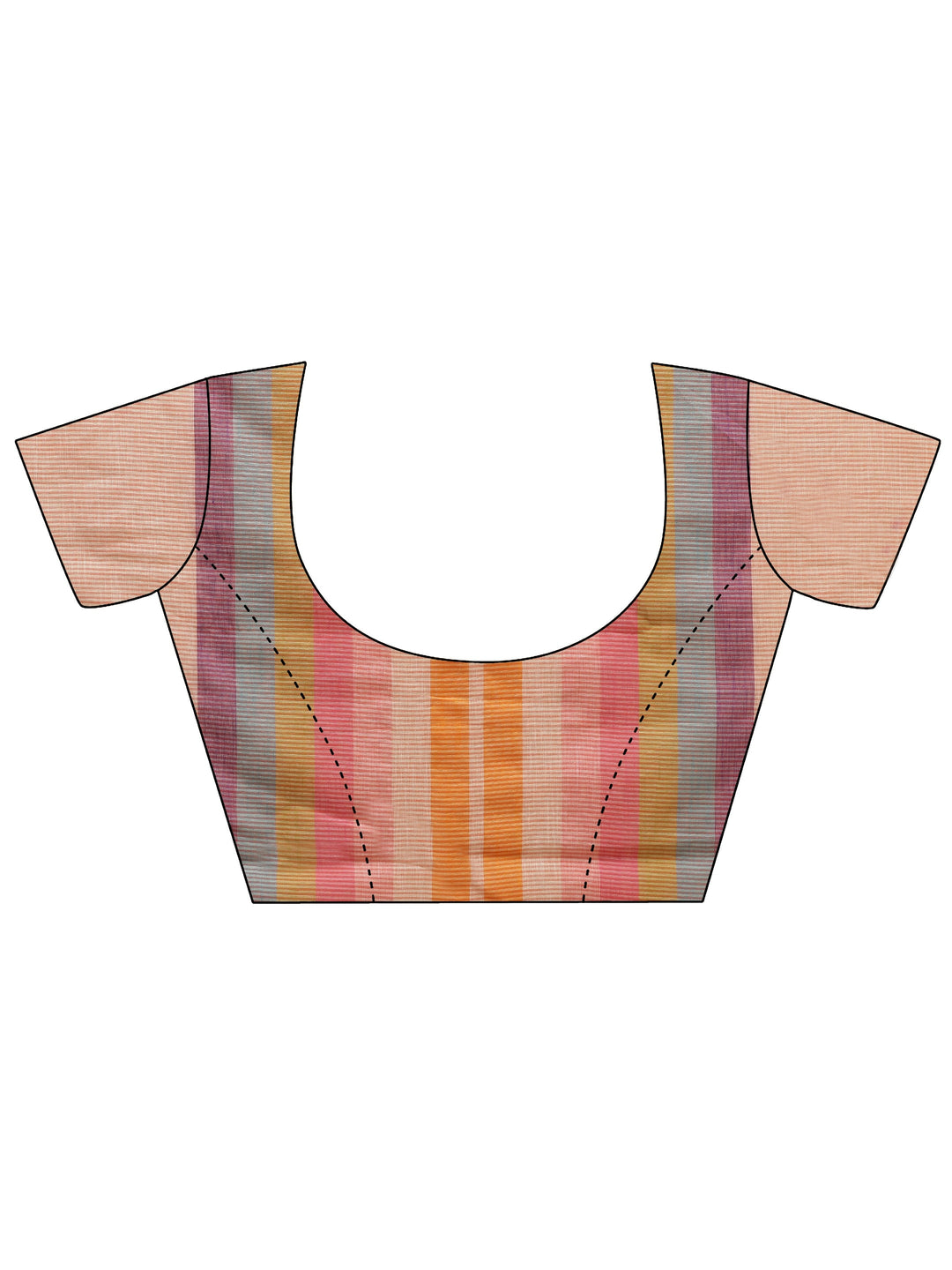  Yellow Colorblock Printed Cotton Blend Saree 