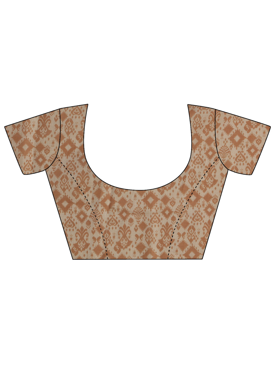  Brown Abstract Printed Cotton Blend Saree 