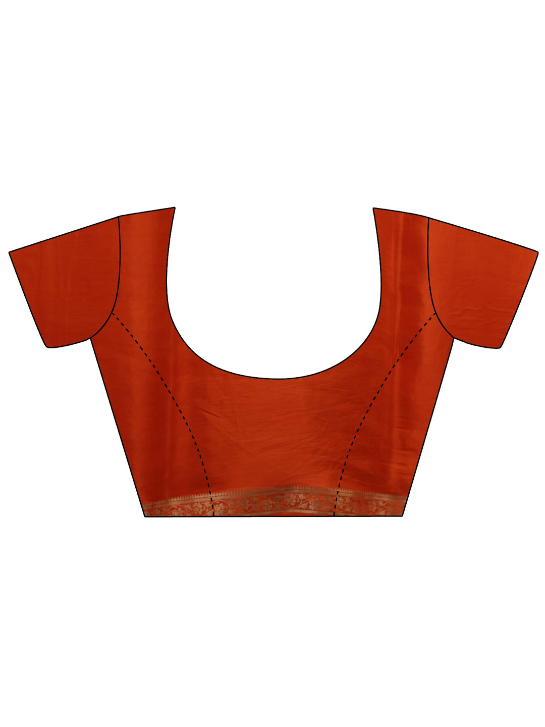  Orange Banarasi Silk Blend Saree 