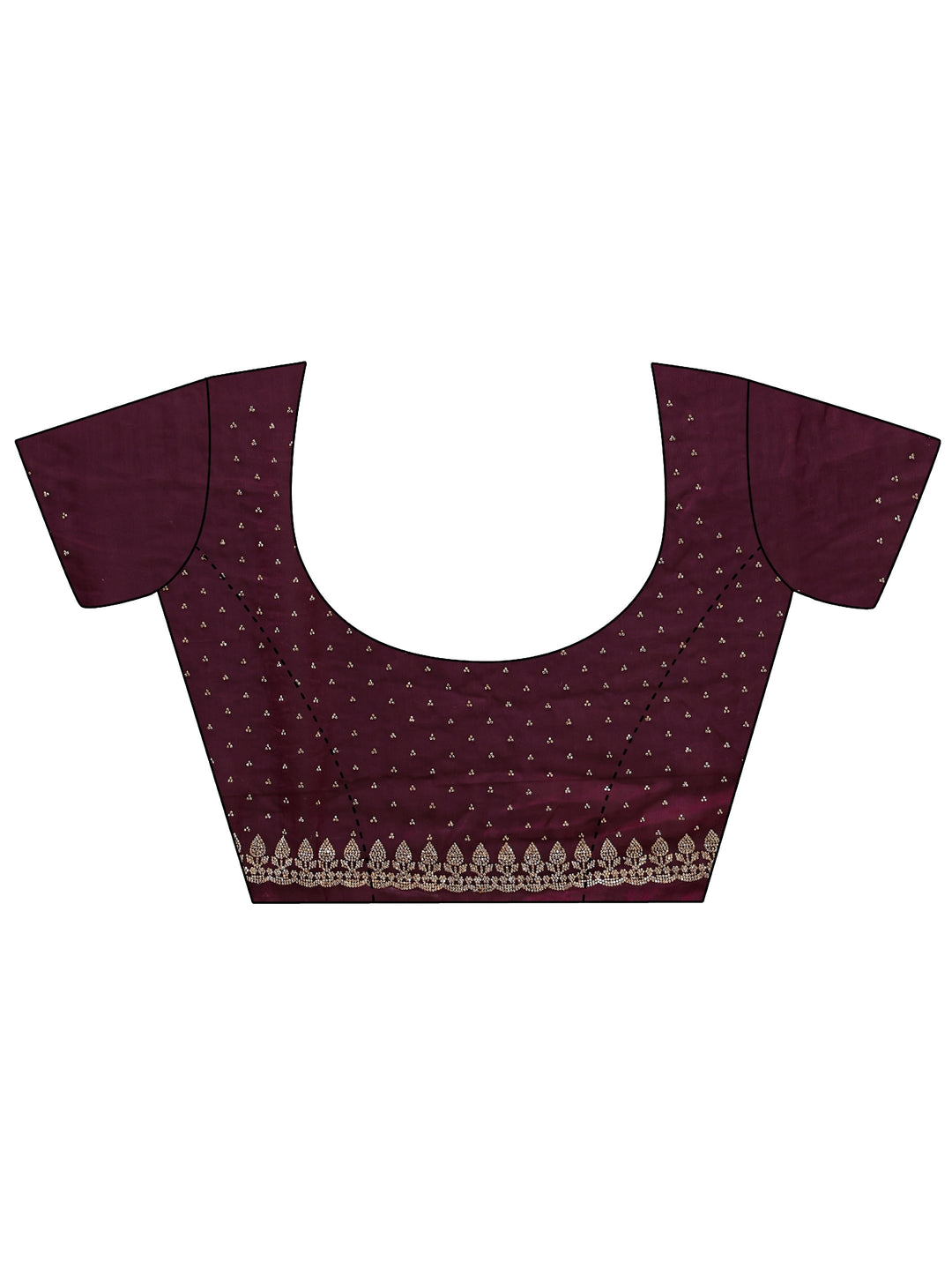  Burgundy Floral Embellished Tissue Saree 