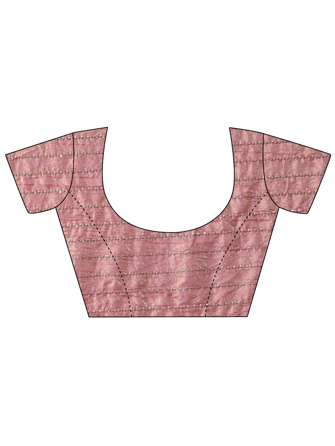  Peach Ethnic Motif Embroidered Tissue Saree 