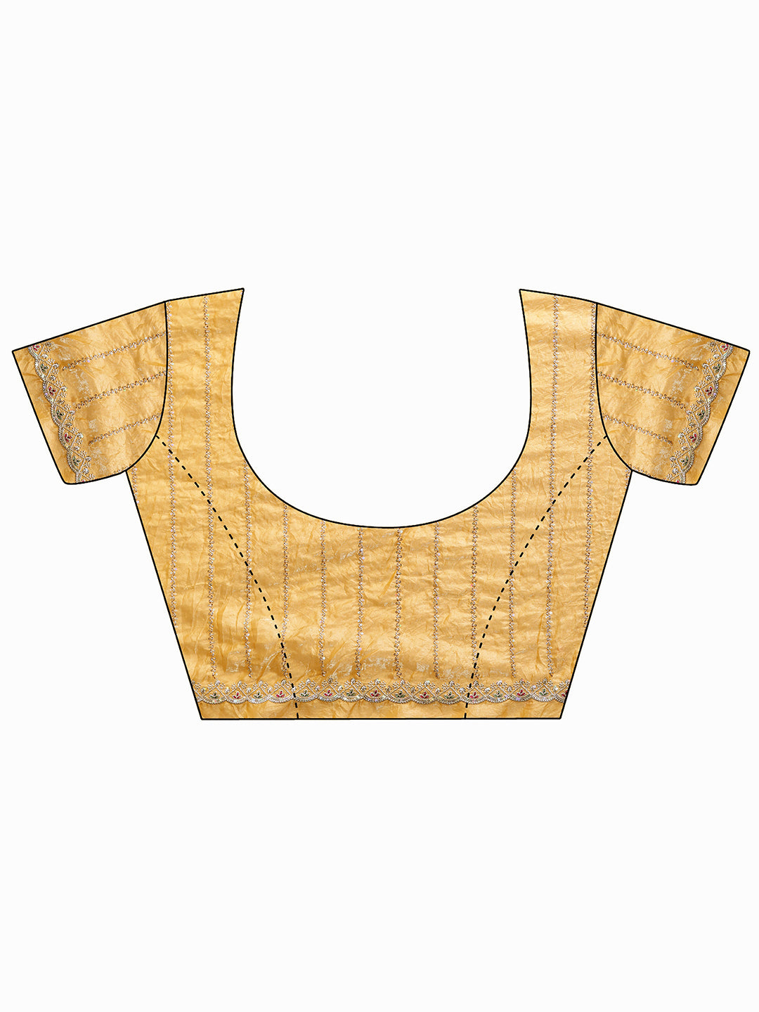  Libas Mustard Ethnic Motif Embroidered Tissue Saree 