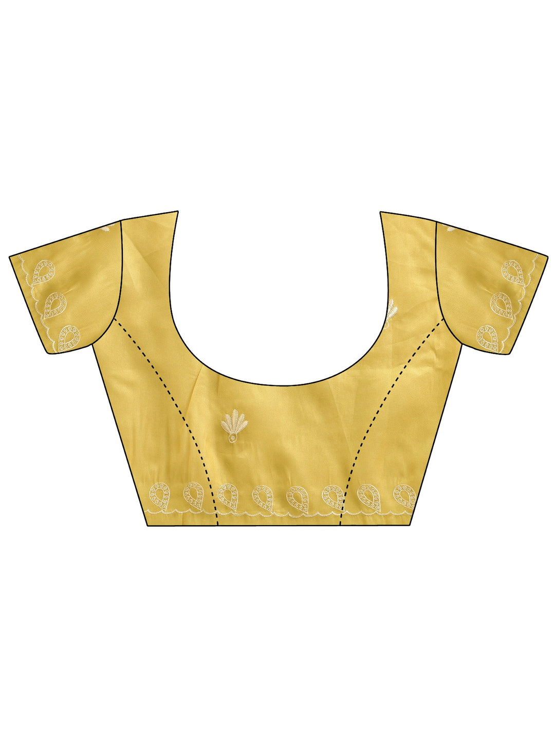  Mustard Floral Embroidered Net Saree 