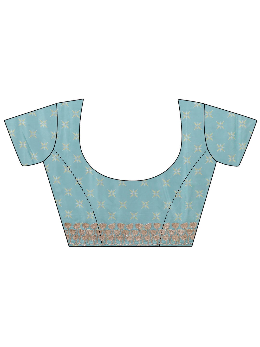  Aqua Blue Leheriya Printed Satin Saree 