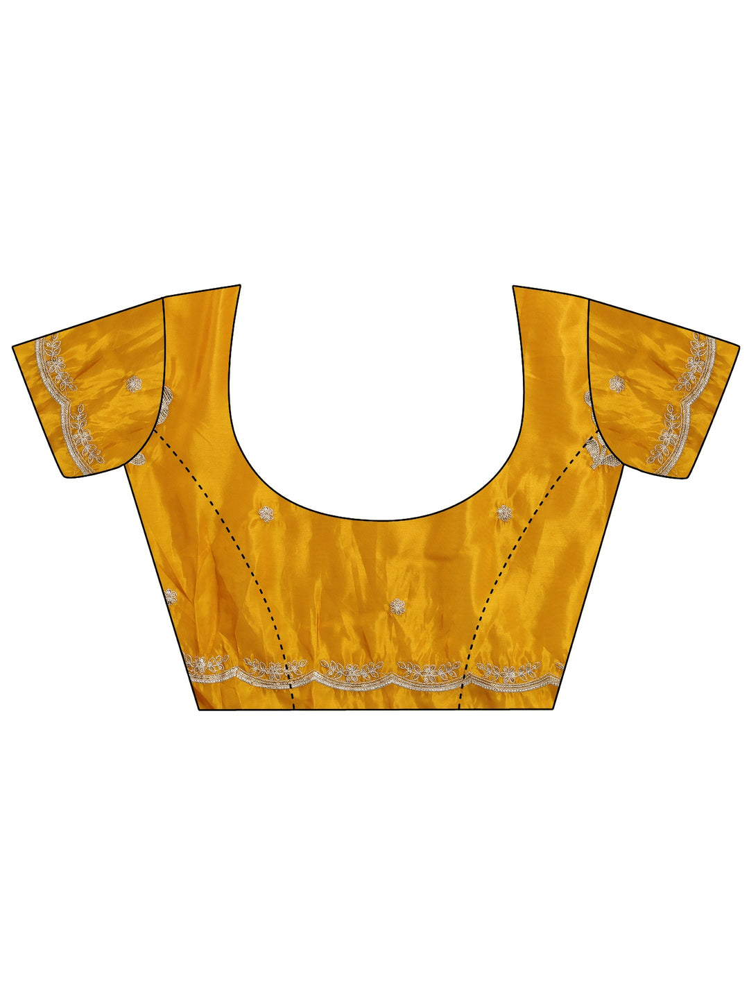  Mustard Floral Embellished Satin Saree 