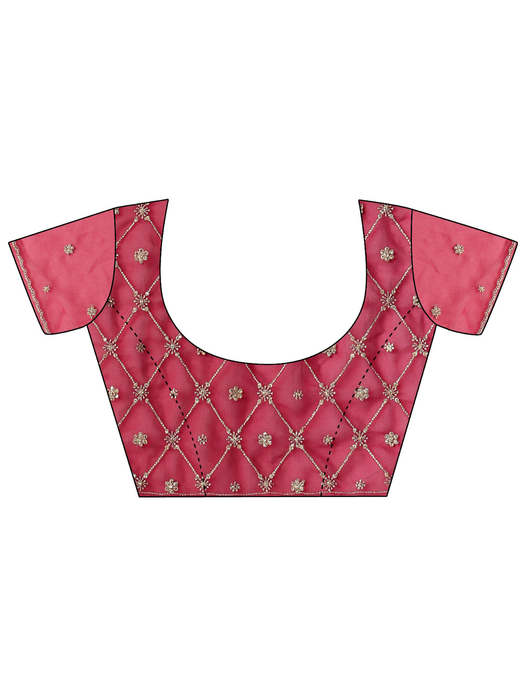  Pink Floral Embroidered Georgette Saree 
