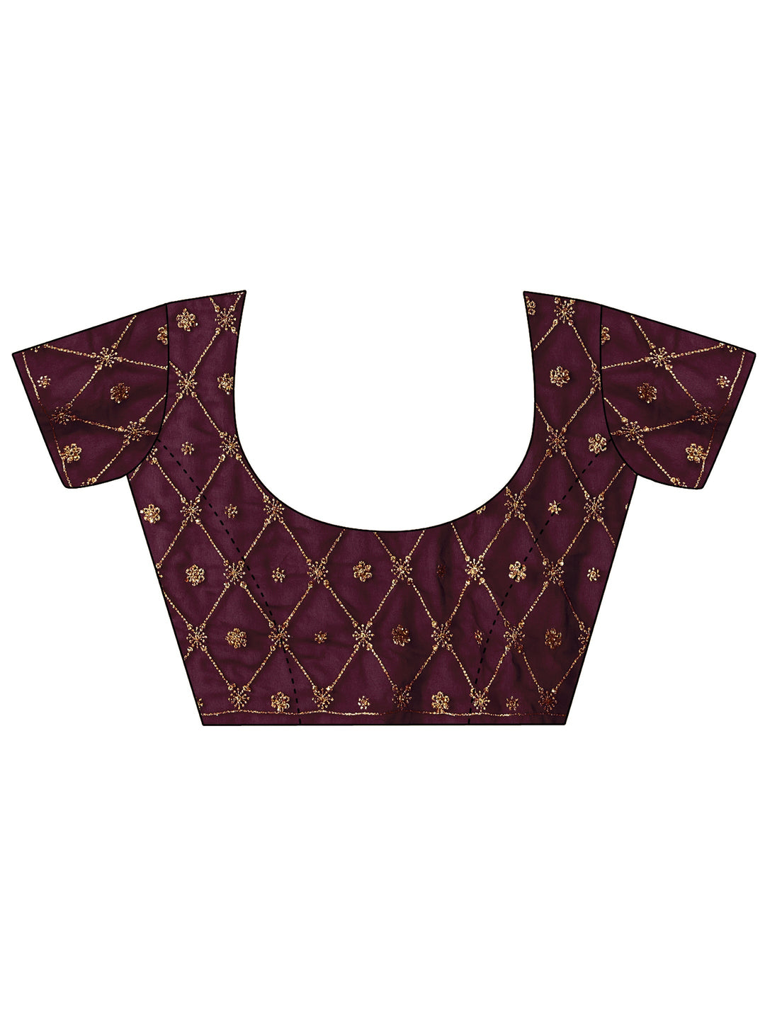  Burgundy Floral Embroidered Georgette Saree 
