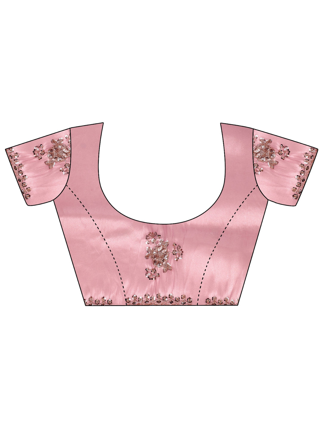  Libas Art Baby Pink Floral Embellished Tissue Saree 
