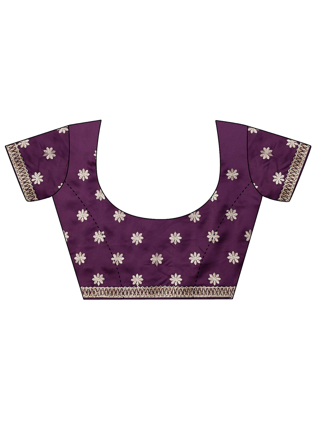  Lavender Satin Saree with Embroidered Border 