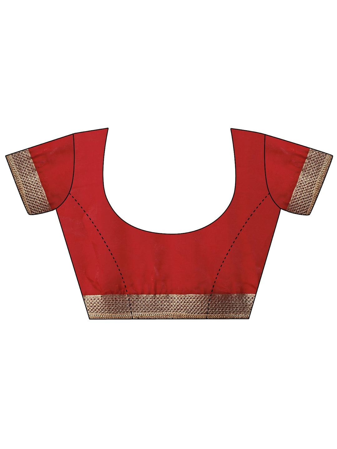  Vermilion Red Leheriya Embellished Tissue Saree 