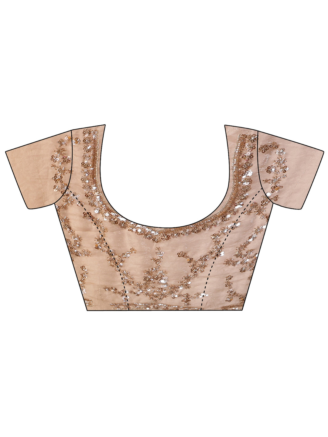 Beige Floral Embellished Tissue Saree 