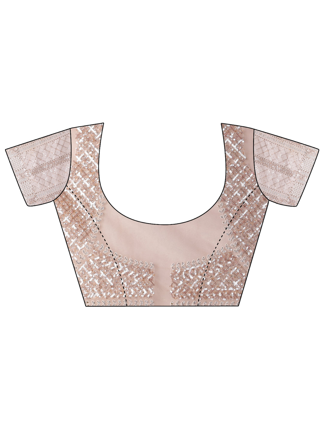  Beige Geometric Embellished Net Saree 