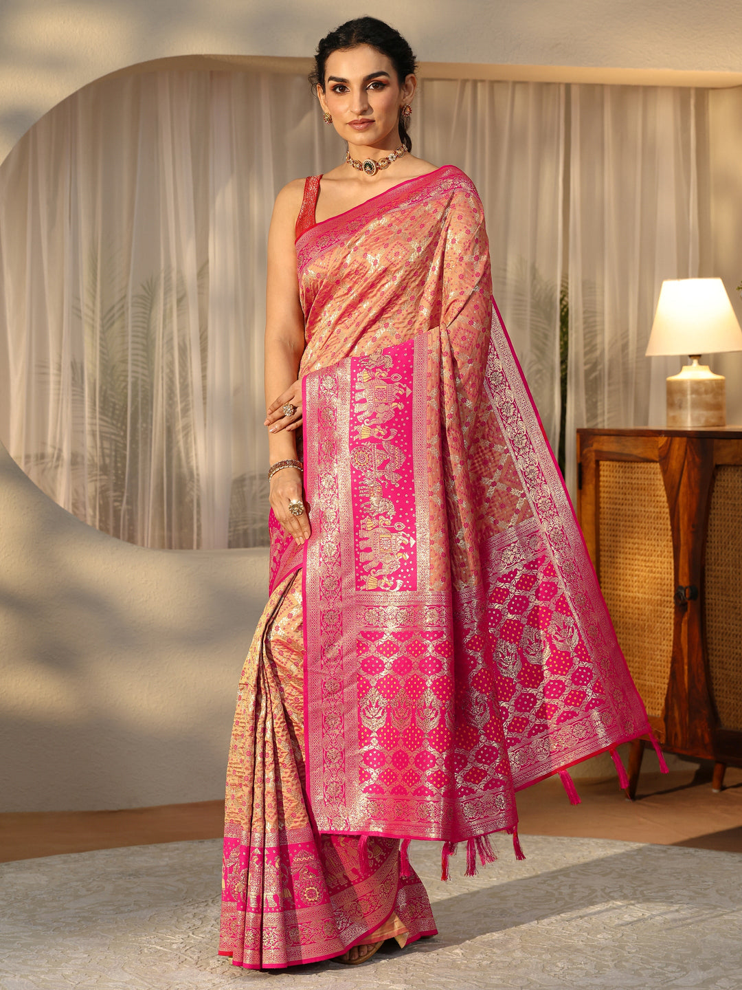  Mustard Gharchola Silk Blend Saree 